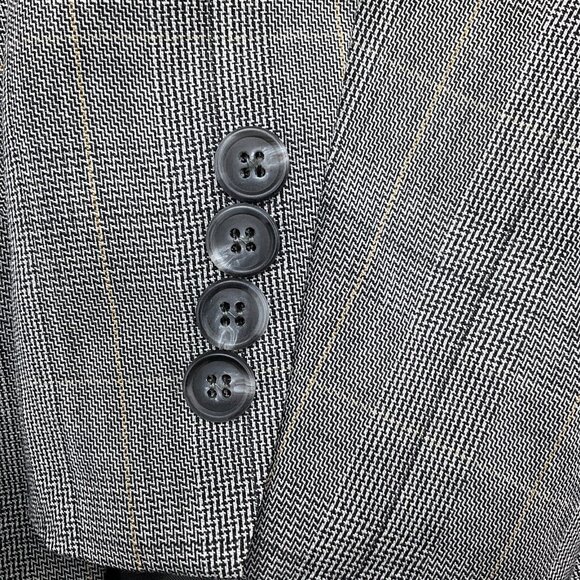 Stafford Executive Blazer Men 40 Black White Windowpane Plaid Hartmarx‎ Wool VTG - Picture 4 of 13